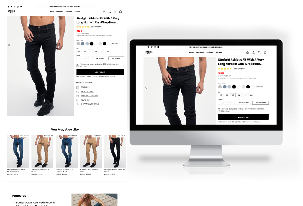 Barbell Product Display Page Redesign